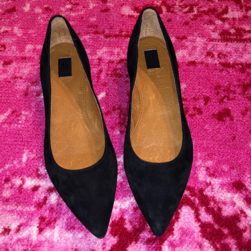 Frye Black Pointed Toe Flats